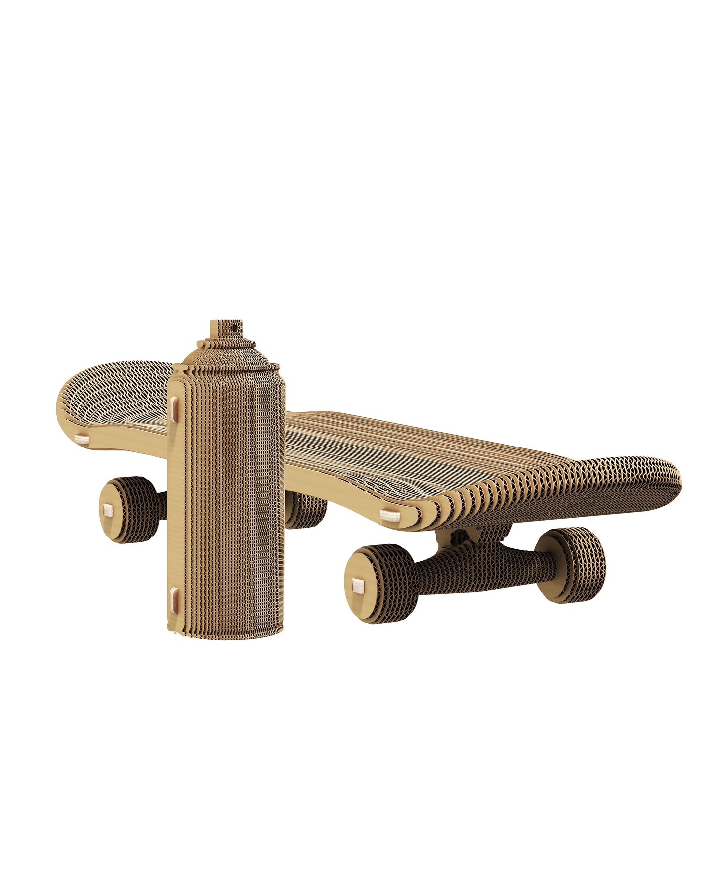 CARTONIC® – Skateboard and Can Spray - Modèle 3D en carton