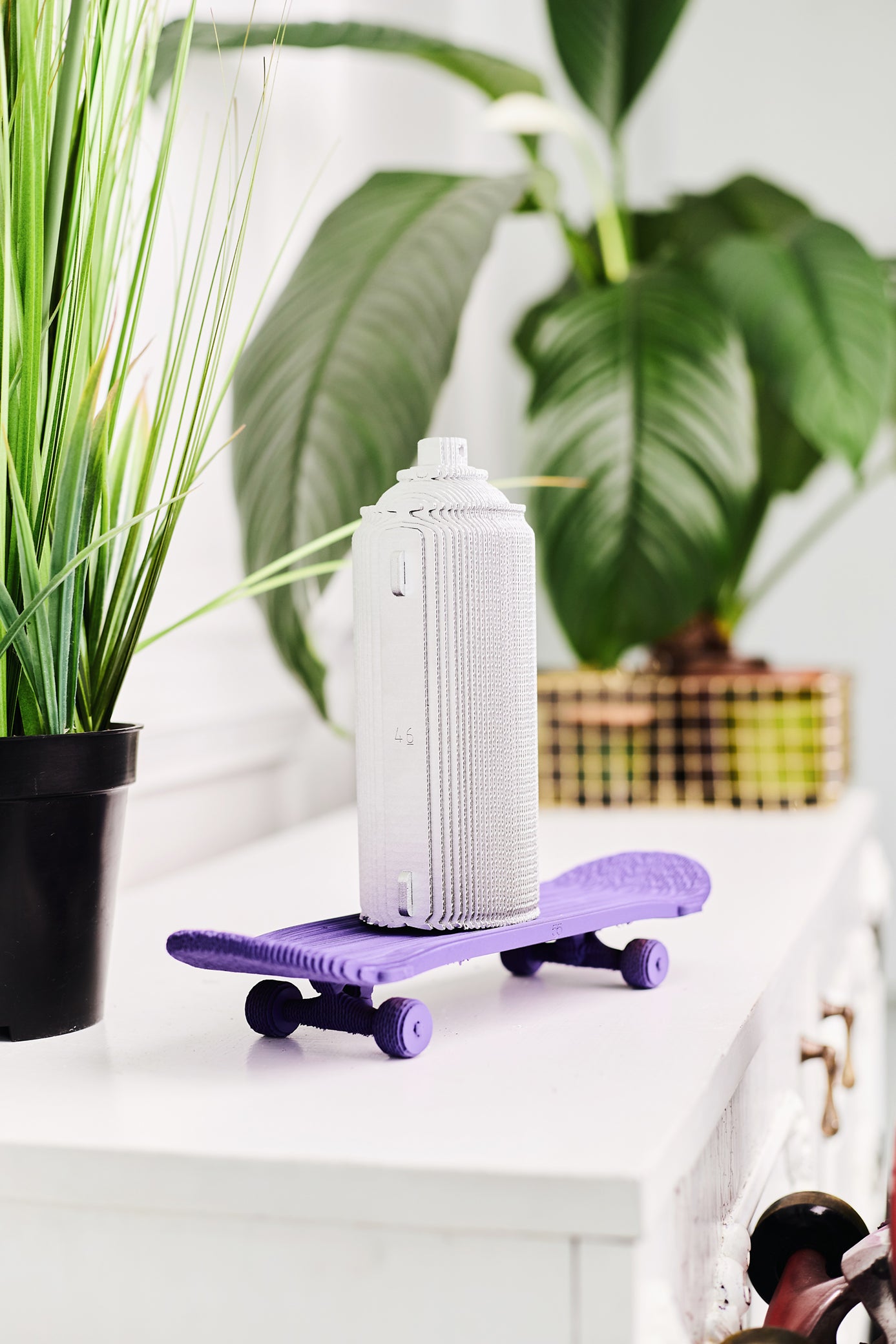 CARTONIC® – Skateboard and Can Spray - Modèle 3D en carton